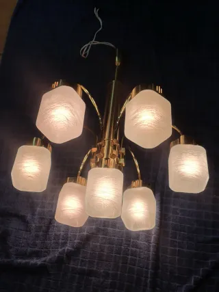 Lámpara vintage Gaetano Sciolari 7 tulipas