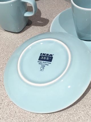 Juego 4 tazas café azul Ikea