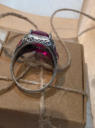 Anillo Hombre Talla 23 con Piedra Roja