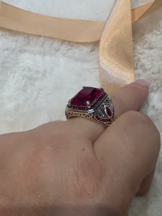 Anillo Hombre Talla 23 con Piedra Roja