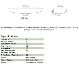 Lavabo de cerámica blanco