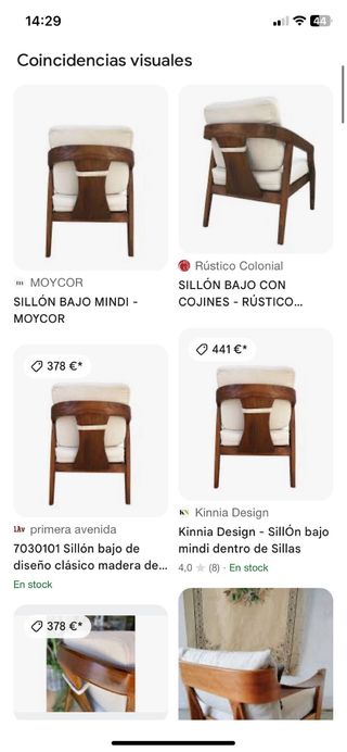Sillón Moycor Madera Mindi Beige