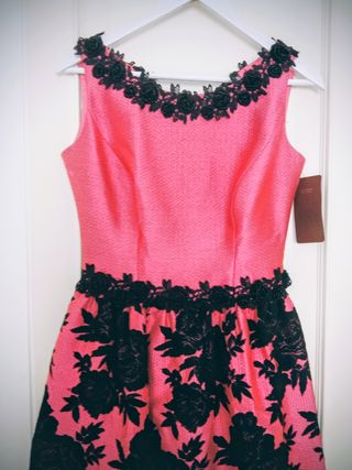 Vestido Fiesta Ana Torres Negro/coral