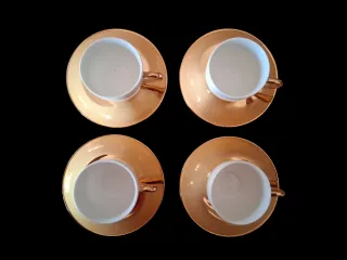 Set 4 Tazzine Caffè Lavazza Porcellana Oro Italy