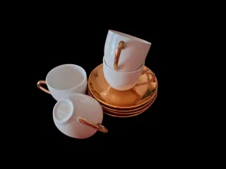 Set 4 Tazzine Caffè Lavazza Porcellana Oro Italy