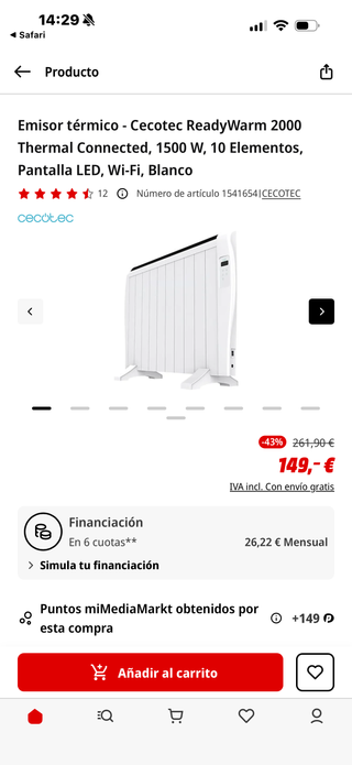 Cecotec ReadyWarm 2000 Emisor Térmico