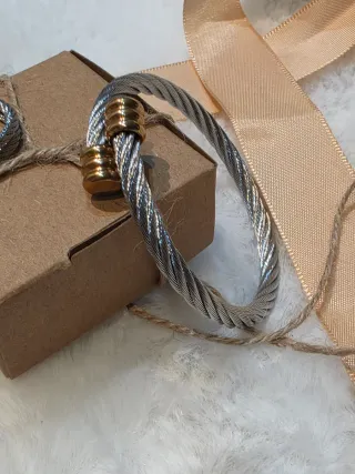 Conjunto Pulsera y Anillo Bicolor