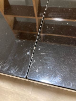 Mesa de comedor extensible negro piano