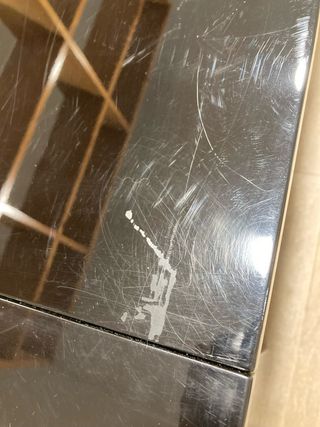 Mesa de comedor extensible negro piano