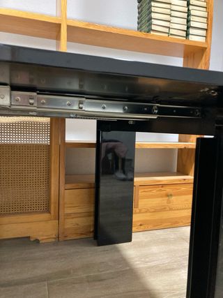 Mesa de comedor extensible negro piano