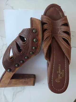 Sandalias tacón Pepe Jeans piel