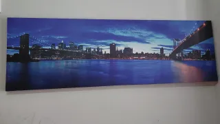 Cuadro Manhattan NYC Puente Noche