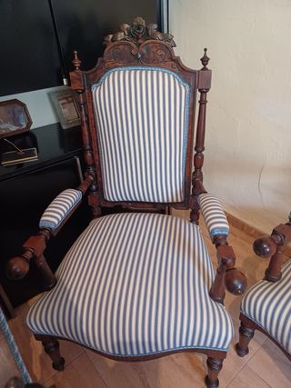 Conjunto de 6 sillas, 2 sillones y 1 banca