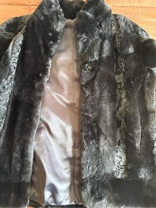 Abrigo Piel Mouton y Astracán Negro Talla Única