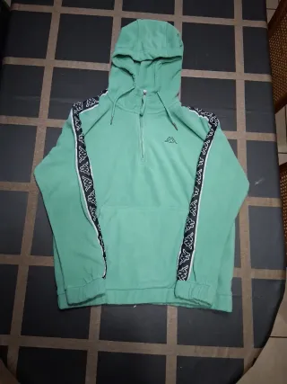 Sudadera Kappa Verde Media Cremallera