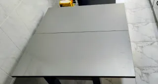 Mesa de cocina plegable cristal y metal