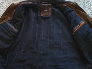 Chaqueta/abrigo de cuero marrón