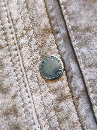Chaqueta/abrigo de cuero marrón