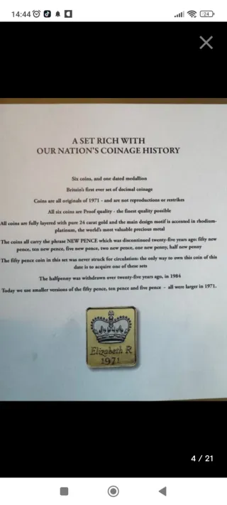 Set Monedas Históricas plaque oro 24k