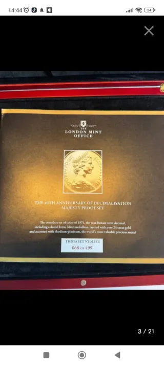 Set Monedas Históricas plaque oro 24k