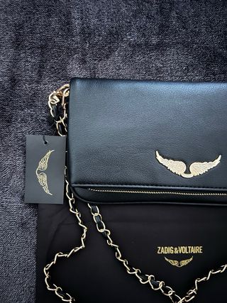 Bolsa Zadig & Voltaire preta e dourada