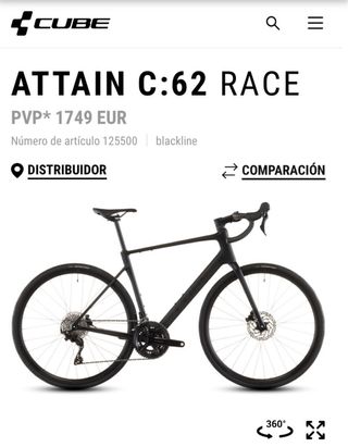 Bici Carretera Cube Attain Race Negra