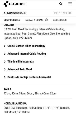 Bici Carretera Cube Attain Race Negra