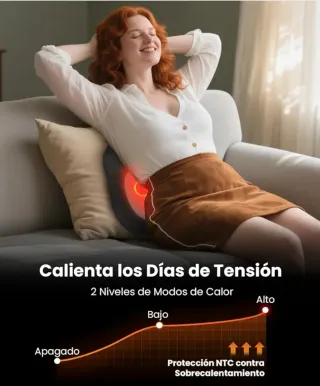 Masajeador Espalda/Cuello 4D Shiatsu Portátil