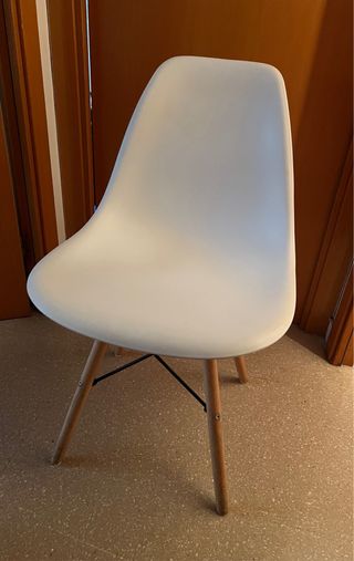 Silla Blanca Moderna Patas Madera