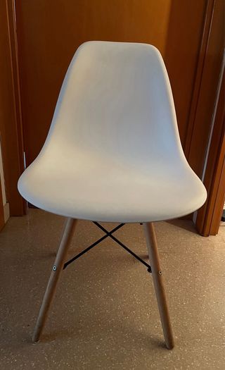 Silla Blanca Moderna Patas Madera