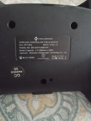 Réplica Mando Nintendo Switch Negro