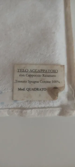 Telo accappatoio neonato cotone 100%