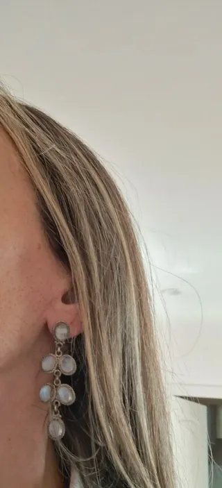 Pendientes plata con piedras blancas