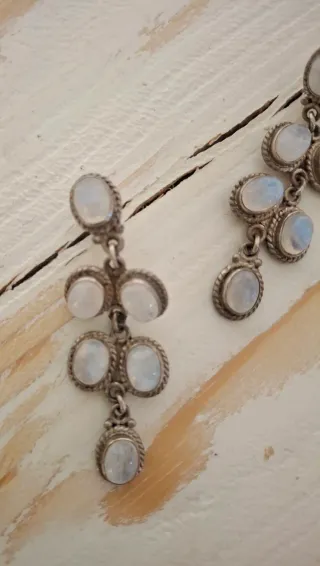 Pendientes plata con piedras blancas