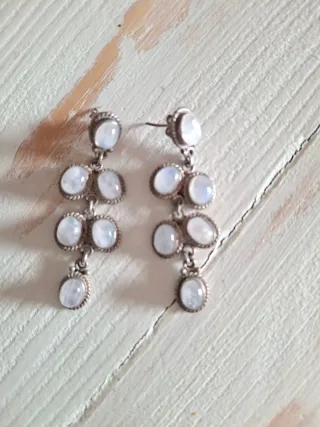 Pendientes plata con piedras blancas