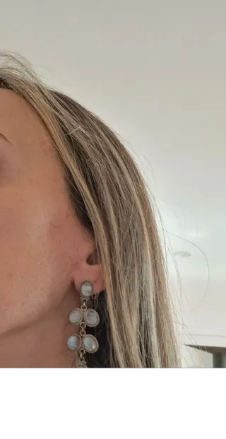 Pendientes plata con piedras blancas