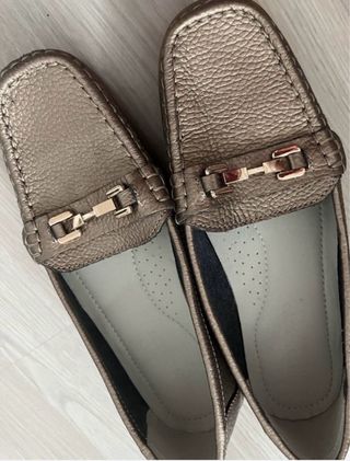 Mocasines dorados/plateados mujer talla 39