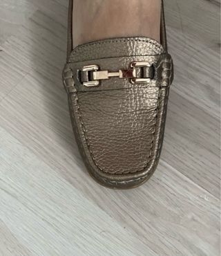 Mocasines dorados/plateados mujer talla 39