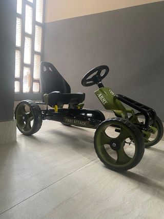 Go-Kart HOMCOM a Pedales Verde Militar