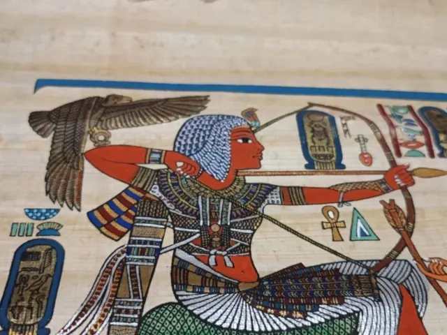 Escena egipto pintada a mano sobre papiro