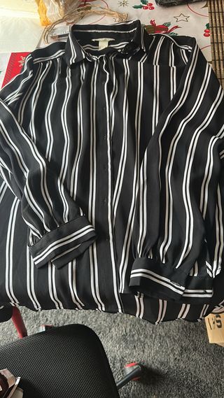 Camisa H&M Rayas Blanco y Negro