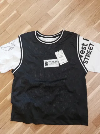 Camiseta Zara Malla Negra y Blanca
