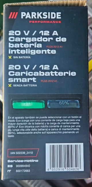 Caricabatterie Parkside 20V 12A Smart