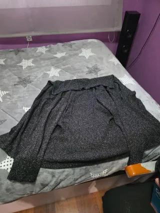 Camisa fiesta negra y plateada