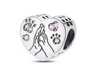 Charm Corazón Mano y Huella Pandora