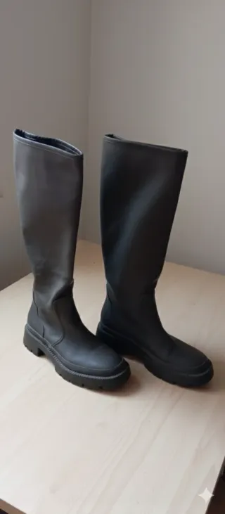 Botas Zara Talla 40 Verde Oliva