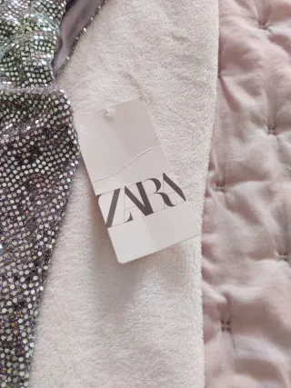 Vestido fiesta Zara plateado talla única