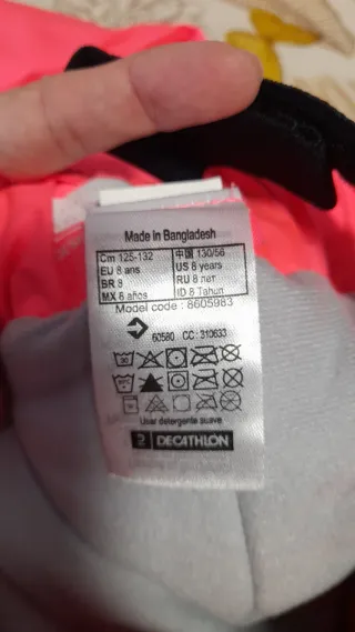 Conjunto esqui talle 8 Decathlon