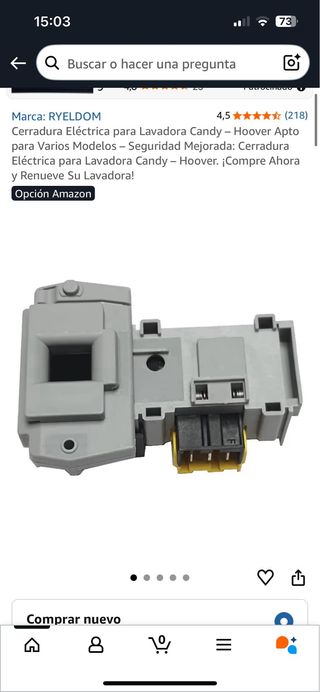 Blocapuertas Lavadora Candy Hoover Nuevo