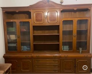 VITRINA VINTAGE CRISTAL Y MADERA